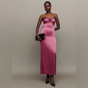 Reformation 3D rosette maxi dress